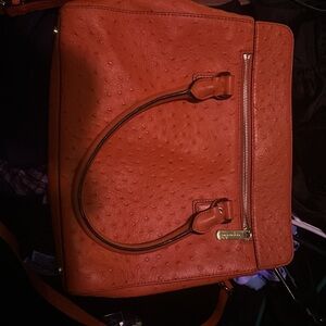 Orange Textured Handbag